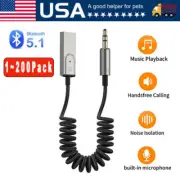 Aux to Bluetooth 5.1 Adapter 3.5mm Bluetooth Receiver Microphone for Car New Lot