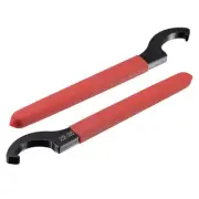 C Hook Spanner Wrench for 22-26mm Round Nut, with Red Non-slip Handle 2 pcs