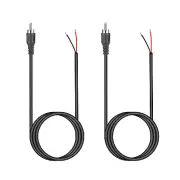 2Pcs 3.4ft RCA Male Plug To Bare Wire Audio Speaker Subwoofer TV DVD Cable Cord
