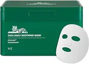 VT COSMETICS Daily Soothing Mask 30ea, Facial Sheet Mask for Moist & Hydrating, 30 Day Supply, Centella Asiatica Face Mask, Instant Calm & Glow, Korean Skincare
