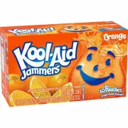 2 Boxes Kool-Aid Jammers, Orange Flavor 10 X 180ml/6.1oz - Fresh & Delicious