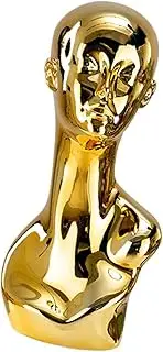 "Abbraccia" Mannequin Head Wig Stand Hat Display Stand Hat Rack Wig Holder for Hair Salon Showcase, Gold