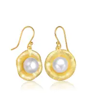 Genevive 14K Over Silver 8.8-8.8mm Pearl Earrings