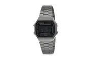Casio A168WGG-1B Vintage Black Digital Gray Ion Plated Band Unisex Fashion Watch