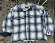 Abercrombie & Fitch Sherpa Lined Jacket Mens XL Relaxed Fit Shaggy Overcoat New