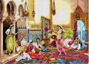 Printed Canvas Tapestry Gobelin Embroidery Orchidea "The Harem Dance" 2732