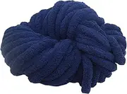 Colaxi Chunky Chenille Yarn Thick Yarn Jumbo Gauge 7 Plush Yarn Acrylic Bulky Yarn for Bed Hand Knitting Crochet Throw Cushion, Dark Blue