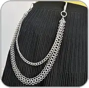 [ANGLEQUEEN] Punk Layered Pants Chain for Men Women, Silver Heart Cross Rivet Tassel Wallet Chains, Hip Hop Pocket Chains, Goth Jewelry Key Chain Wallet for Men