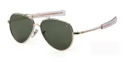 AO Aviation Sunglasses Men women 2022 American Army Military Optical oval metal driving glasses pilot Oculos de sol masculino gold-green Glass lenses