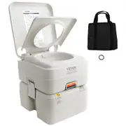VEVOR Portable Toilet for Camping, Porta Potty with Carry Bag, 5.3 Gal Waste Tank & 3.2 Gal Flush Tank, Push-Button Pressurized Flush Commode with Lev