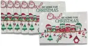 Christmas Kitchen Placemat Set Owl Family Fun Owl Be Home for Christmas Set of 6