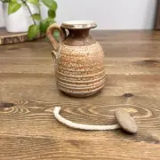 Vintage studio pottery stoneware oil lamp “DE”David Eitel Wisconsin Pottery
