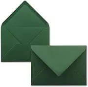 FarbenFroh Series Envelopes - Moss Green - DIN C6-114 x 162 mm - Envelopes with Wet Adhesive Without Window for Greeting Cards and Invitations - Pack of 75