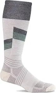 [Sockwell] Men's The Steep Ski Moderate Graduated Compression Sock, Natural-M/L, Natural, Medium-Large