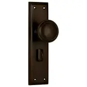 Milton Privacy Knob Set, Antique Brass