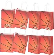 WESIEVYA 12Pcs Basketball Party Treat Bags Kraft Paper Candy Bags for Birthdays Showers and Celebrations for Sweets Snacks and