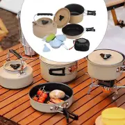 Camping Cookware Set Folded Handle Non Stick Frying Pan for Picnic Home BBQ