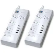 2pc Sansai Power Board 4 Way Outlets Socket 4 USB Charger Ports/Surge Protector