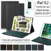 Smart Case With Backlit Keyboard Cover For iPad 10.2 7th Gen (A2197,A2198,A2200)