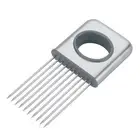 Stainless Steel Onion Holder Fruits Veg Meat Cutter Slicer Peeler Chopper CT