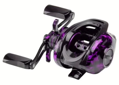 HAUT TON Snow Demon Purple 7.2:1 Gear Ratio Baitcasting Reel Fishing Right Hand