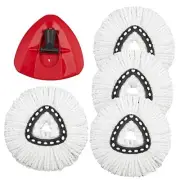 4 Pack Mop Replacement Heads Compatible 4 Pack White +1 Base (1-tank System)