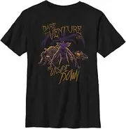 [Stranger Things] Unisex Kids Upside Down Venture Short Sleeve T-Shirt, Black, XL, Schwarz