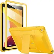 [Soke] Case for iPad 9th/8th/7th Generation 10.2-Inch (2021/2020/2019 Release), with Built-in Screen Protector and Kickstand, Rugged Full Body Protective Cover for Apple iPad 10.2 Inch - Yellow
