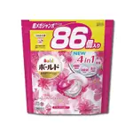 日本P&G BOLD-新4D炭酸機能4合1強洗淨2倍消臭柔軟花香洗衣凝膠球86顆/粉紅袋-牡丹花香