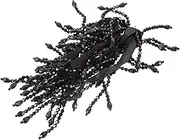 SEWACC Beaded Fringe Trim Black Crystal Beaded Decor for DIY Clothing Durable Practical Crafting Accessory for Weddings Beach Parties and Dance Decorations
