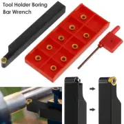 Shank Lathe Boring Bar Turning Tool Set With 10pcs Inserts 1pcs wrenches AU ❤√