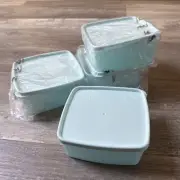TUPPERWARE SQUARE ROUND FREEZE IT PLUS SET FREEZER CONTAINERS 4 Piece /400 ml