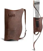 Valhalla Gear, Archery Bow Carrier with Arrow Slots, Adjustable Shoulder Strap, Shooting Targeting, Training, Cosplay, Full Grain Leather, Handmade Archer Accessories