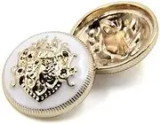 10 Pieces Clothing Buttons - Fashion Sewing Button Round Shaped Metal Button Set for Men Women Blazer, Coat, Uniform, Shirt, Suit and Jacket (White, 10 mm)