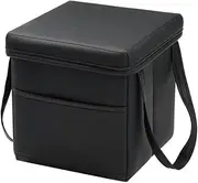 ATATHXHQay Folding Car Trunk Box Large Capacity Auto Multifunctional Tools Storage Bag Stowing Tidying Car Trash Can PU Leather Car Chair