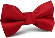 [OTAA] Carmine Red Satin Kids Bow Tie Red Carmine Red Satin Kids Bow Tie