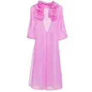 [Fely Campo] Fely Campo Ruffled Coat 42 IT PINK