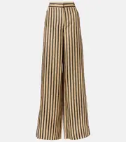 [Max Mara] Max Mara Cestino linen and cotton-blend palazzo pants UK 6 beige