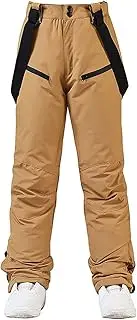 [CLSQLXYJZC] Men's and Women's Ski Pants, Winter Elasticated Waist Windproof Waterproof Warm Thickened Snow Trousers, for Outdoor Zipper Pocket Hiking Fishing Pants
