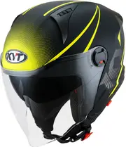 KYT D-City Colorful, open face helmet , color: Black/Grey/Yellow , size: L