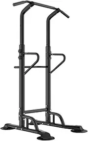 Multi-Function Power Tower Adjustable Height Pull Up and Dip Station Strength Training Fitness Workout Station, Load-Bearing 330lb, Easy to Install