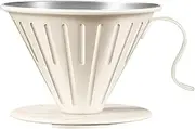 LeoLeozz Pour Over Coffee Maker - Fine Mesh Double Layer Manual Reusable Cone Coffee Filters - Double Layer Reusable Stainless Steel Dripper Filter for Brew Hand Grinding Household Home