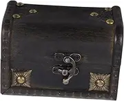 OHPHCALL Box Antique Wooden Box Storage Case Wooden Mini Treasure Container Vintage Treasure Chest Brown Wood