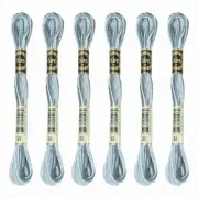 6 Skeins Embroidery Floss, Polyester Embroidery Threads Gray White