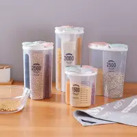 在飛比找momo購物網優惠-【PS Mall】五穀雜糧透明密封罐廚房收納盒帶蓋豆子食品級