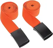 [ANDRESLAD] 2pcs Mens Adjustable Belt Casual Heavy Duty Webbing Belt with Buckle for Work School and 140cm