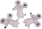 iplusmile 3pcs Plush Mouse with Big Ears for Cats Interactive Catnip Teaser for Exercise and Engagement Durable and Safe Plush Cat Playing Props