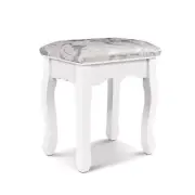 Dressing Table Stool Velvet White