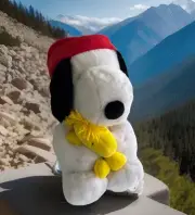 Hallmark Large Red Hat Snoopy & Woodstock Vintage Collectible With Tags
