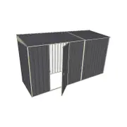 Build-A-Shed 1.2 x 3.7 x 2.0m Skillion Single Hinged Side Door Shed - Grey